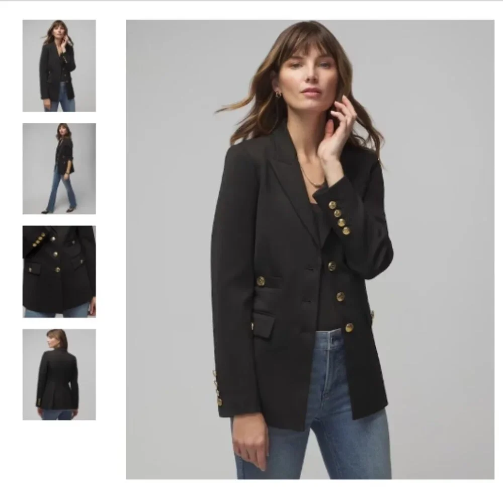 NWT | White House Black Market 3-Button Fashion Blazer | Black | 12 - Picture 2 of 12